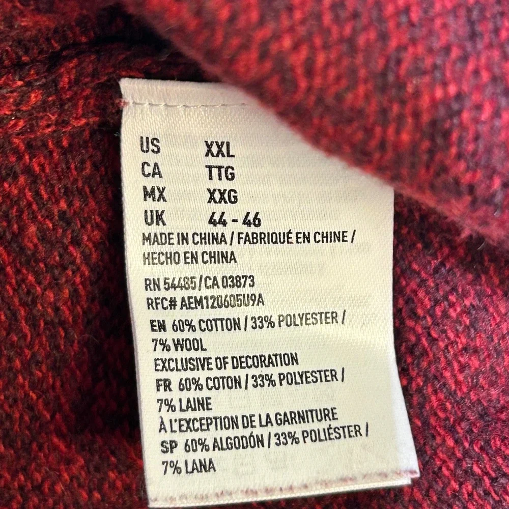 American Eagle Mens XXL Burgundy Marl Cotton Wool Blend Crewneck Sweater